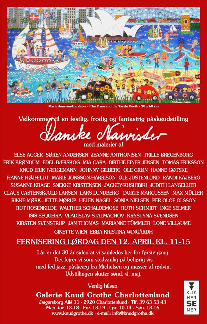 invitation to Gallerie Knud Grothe, featuring painting by artist marie jonsson harrison