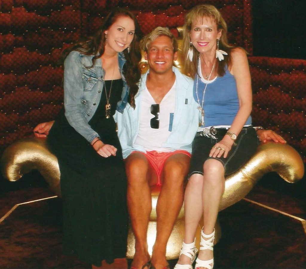 mother and daughter sitting in Big Brothers diary room with 2013 evictie Caleb Geppert